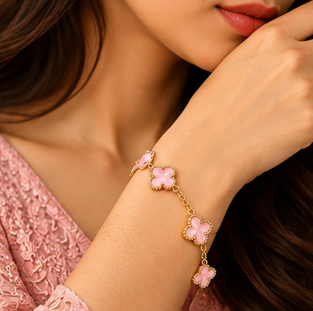 Premium Pink clover bracelet ✨