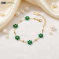 Green Crystal flower bracelet ✨